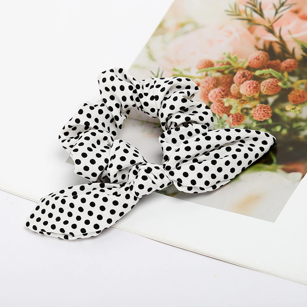 Plaid Girls Women Bunny Ear Hair Scrunchie Knot Bow Hair Band Hair tie Bows Rabbit Ear Elastic Ponytail Holder Bands Hair bow Hairclip