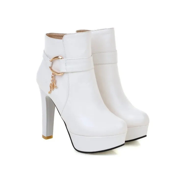 Womens Fashion Elegant Booties High Heels Shoes For Ladies Online Black And White Platform Ankle Boots Pink Beige34
