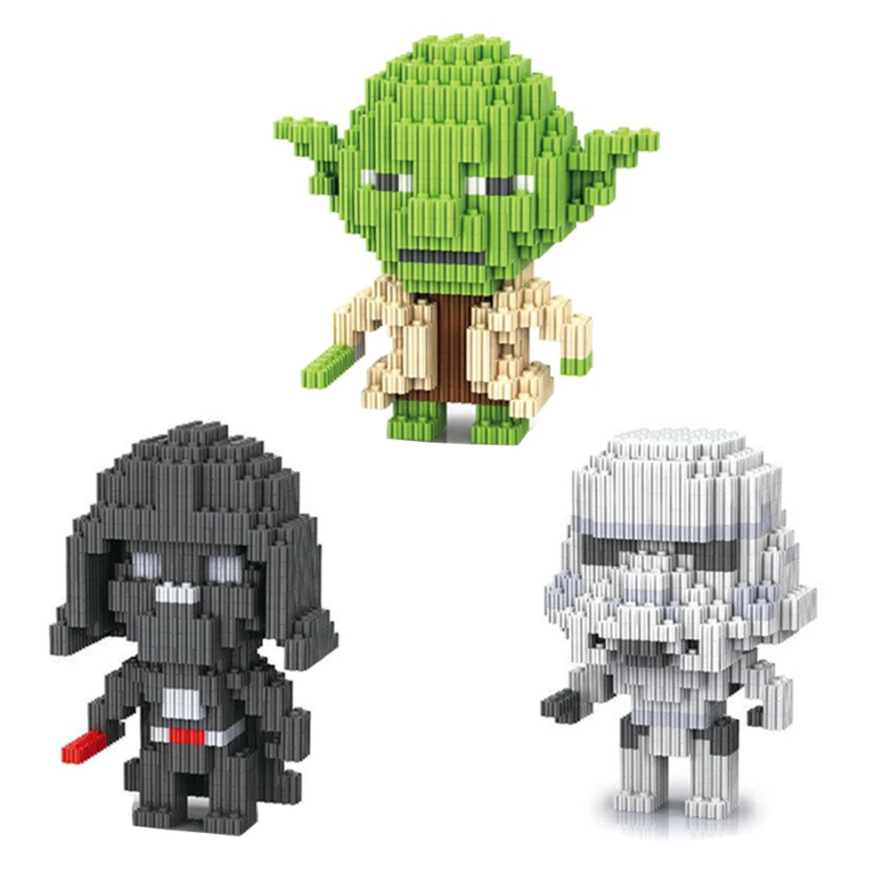 

Nanoblock Star Wars Figures Master Yoda Darth Vader Imperial Stormtrooper Micro Diamond Building Blocks Toys for Children Gifts