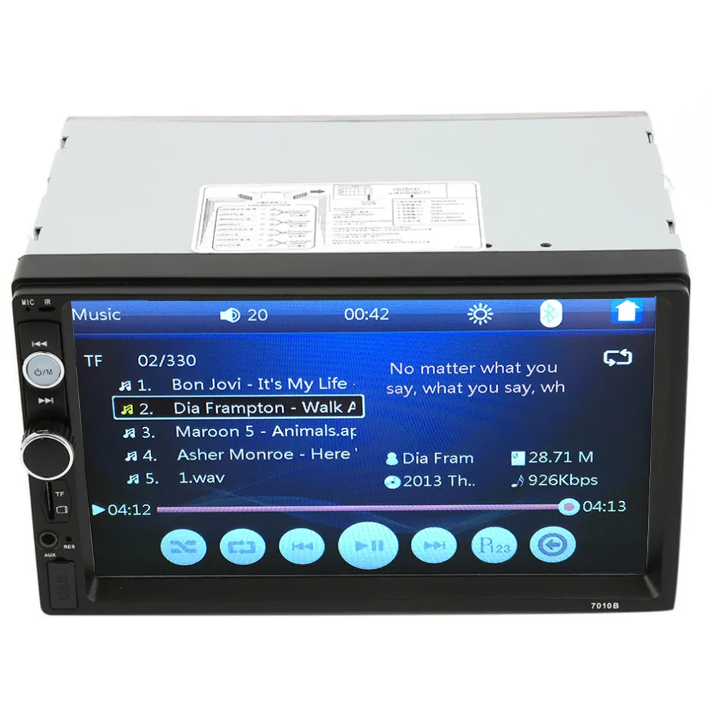 Universal 7 Inch HD Touchable Screen Car DVD player Support BT/FM/TF/USB MP5/MP4/MP3 Radio Rearview Camera Free Shipping
