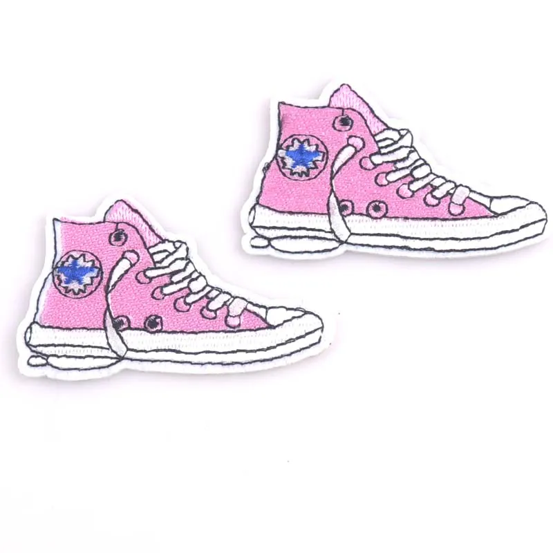 

3pcs shoe pattern patches Iron On Patch Embroidered Applique Patch Clothes Stickers DIY Apparel Accessories 4.8x7.5cm cp1083