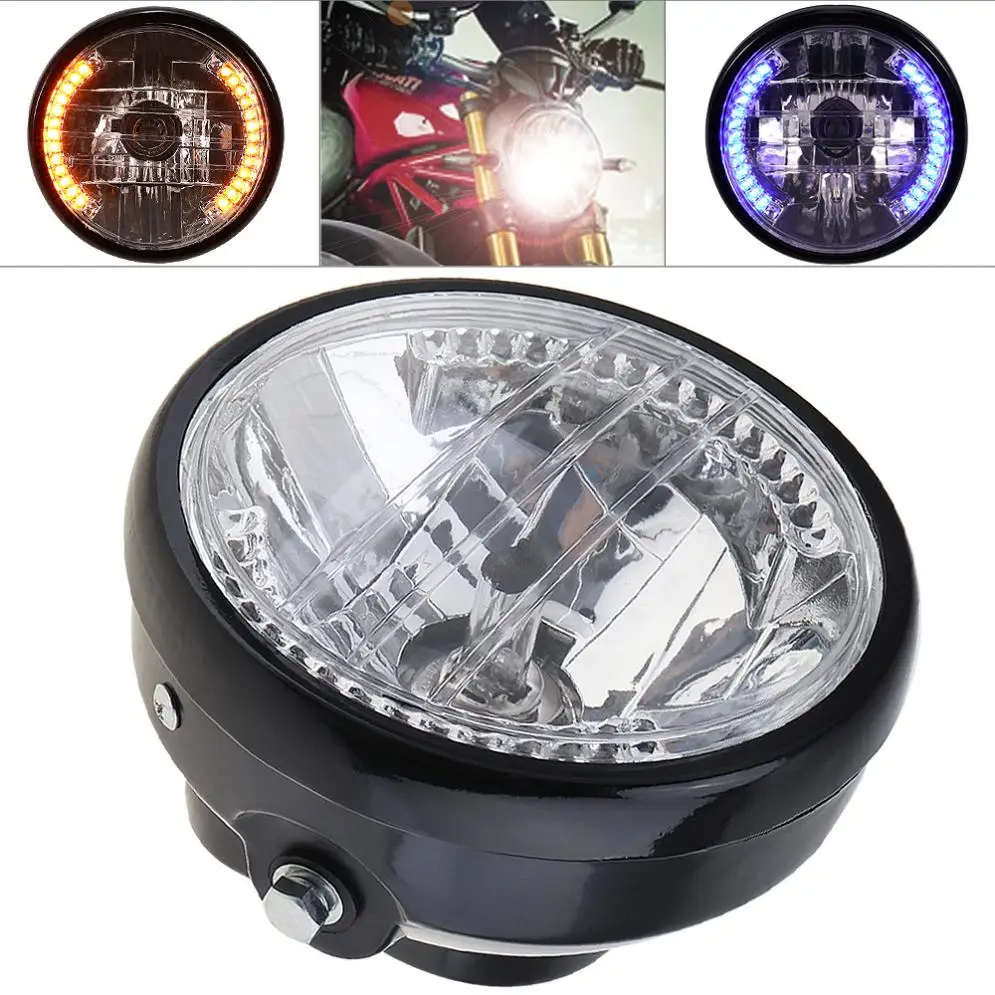 

7 Inch Durable 35W 12V Universal Motorcycle Headlight Round LED Turn Signal Indicators Light with Holder for Motorcycle