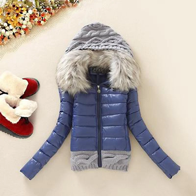 

Slim Autumn Winter Women Basic Jackets Candy Color Female Short Coats Warm Knitting Wool Cap Stitching Sweaters Outwear MJT354