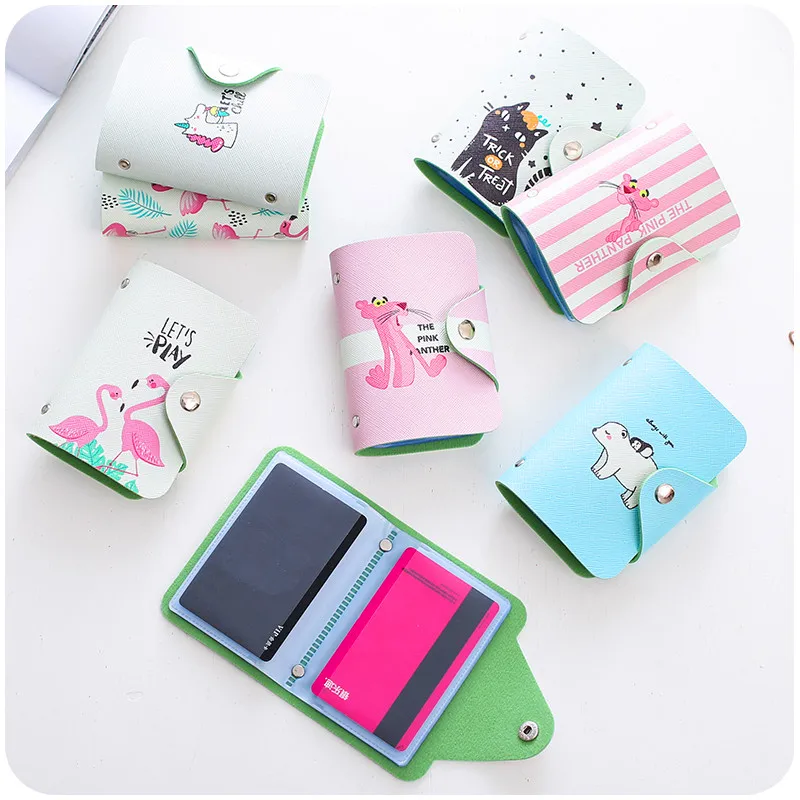 Cute 20 Bits Card ID Holders PU Leather Business Card Holder Fruit