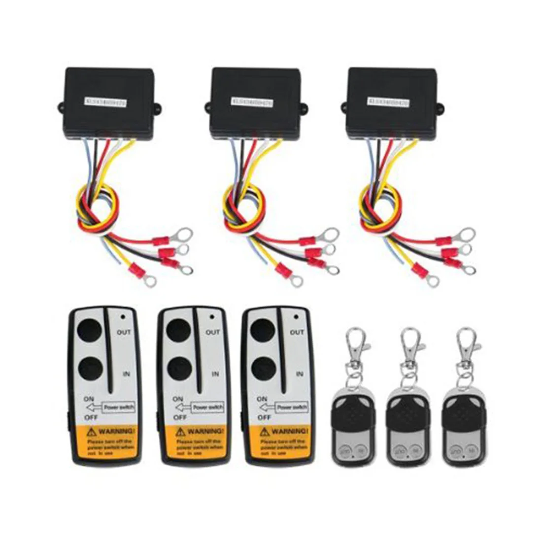 

3 Wireless Winch Remote Control Set Kit 12V For Truck Jeep SUV ATV