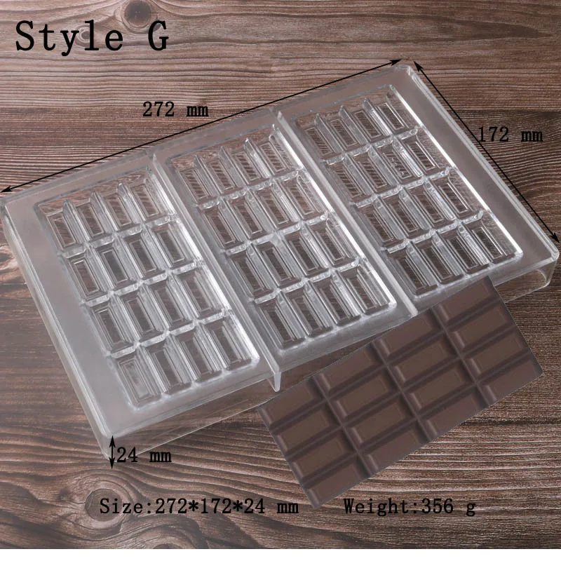 Meibum поликарбонатовый для шоколада формы Различные стили полосы блочный линии текстуры конфеты десерт формы кондитерские украшения сковородки - Цвет: Style G