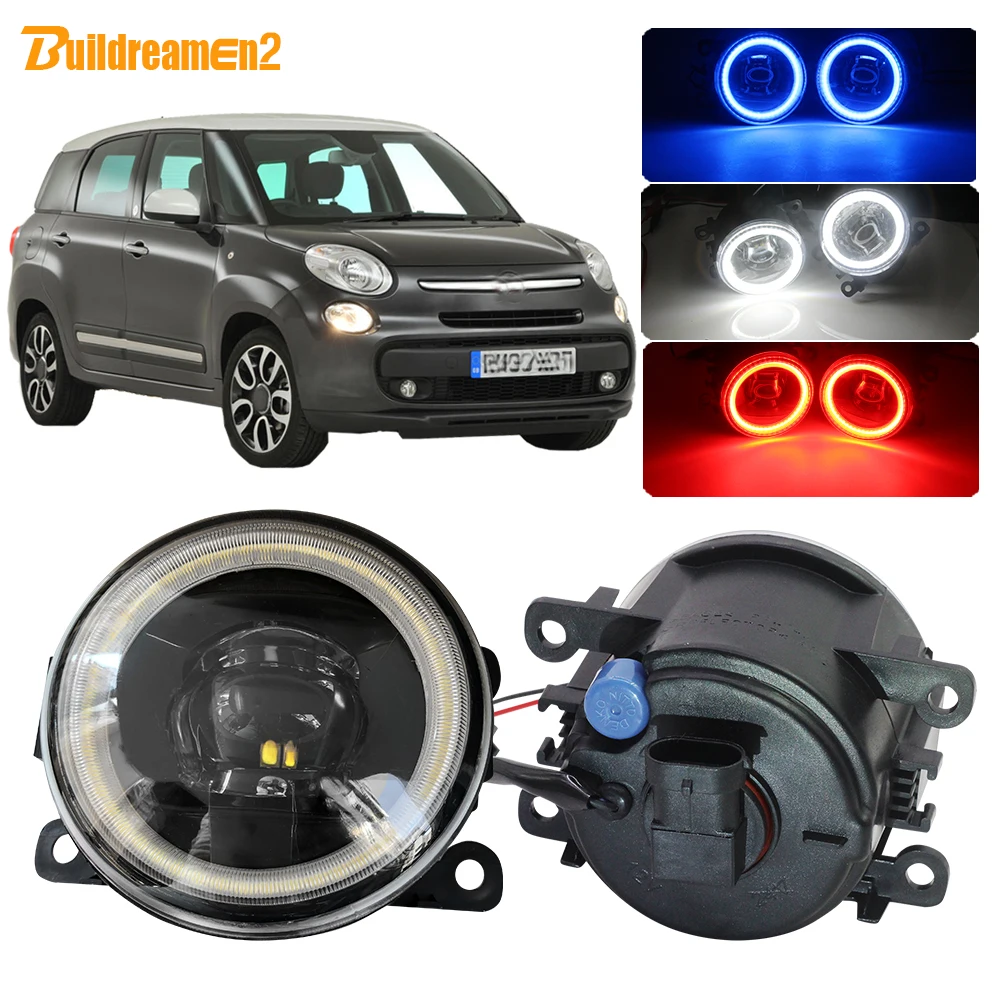 

Buildreamen2 For Fiat 500 1.4L L4 Car LED Bulb 4000LM Fog Light Lens Angel Eye Daytime Running Light DRL 12V 2012 2013 2014 2015