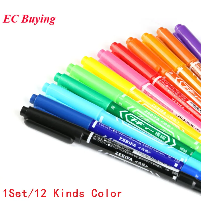 

1 Set CCL Anti-etching PCB Circuit Board Ink Marker Double Pen Colorful for DIY PCB 12 Kinds Color Pen