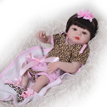 

Completa silicone reborn baby girl dolls 23"57cm bebe bonecas reborn menina child gift toy newborn babies dolls