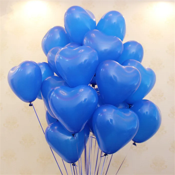 10pcs 10inch 2.2g Heart Balloons Latex Wedding Decor Birthday Party Decorations Kids Latex Balloon Air Balls Inflatable Boy Toys - Цвет: B14 Blue Heart