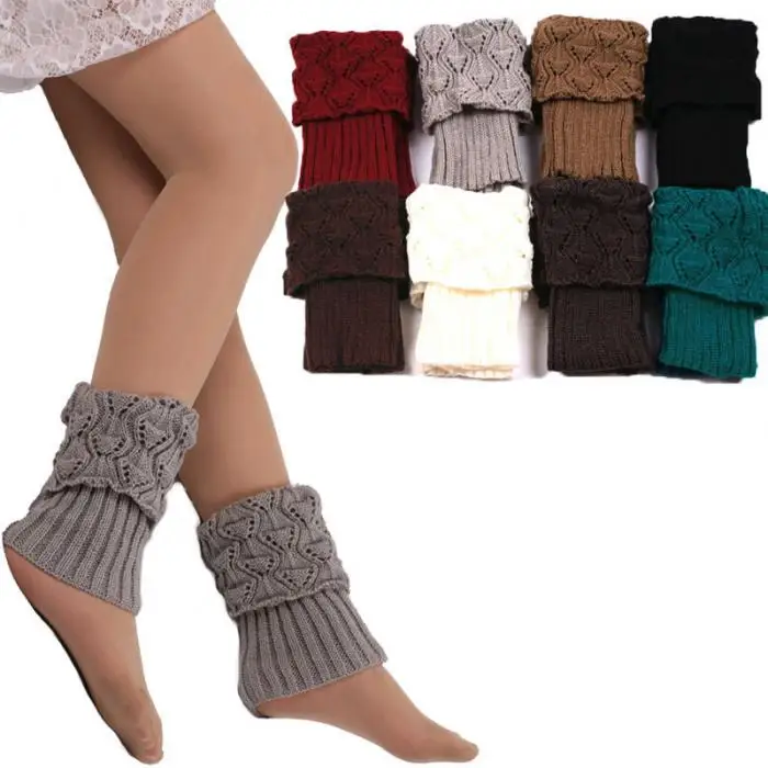 1 пара Для женщин вязаный манжет для ботинок вязать топперы зимние носки под сапоги гетры TY66