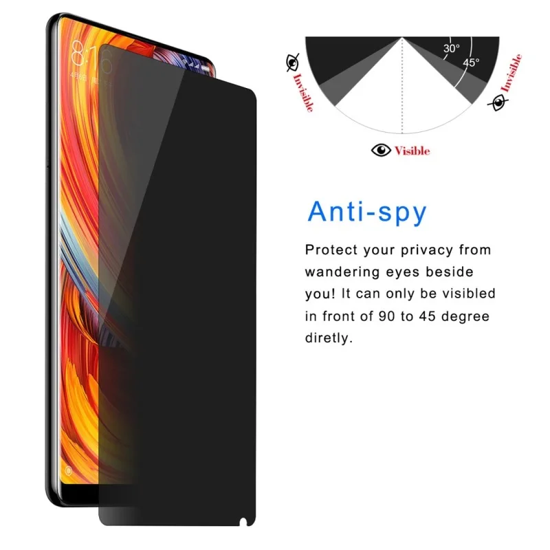 JGKK 2.5D противошпионское закаленное стекло для конфиденциальности Xiaomi Mi Mix 2 2S