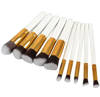 

10 Pcs Silver/Golden Makeup Brushes Set pincel maquiagem Cosmetics maquillaje Makeup Tool Powder Eyeshadow Cosmetic Sets