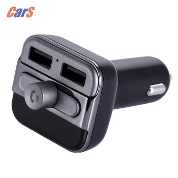 

Bluetooth Car kit +FM Transmitter Modulator + Dual USB Car Charger Built-in Microphone usb disk /Micro SD card car-styling