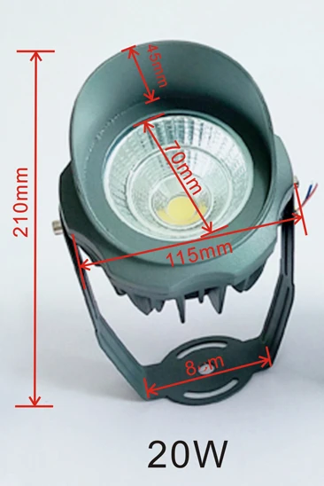 Наружное освещение 20 Вт 30 Вт COB Светодиодный прожектор Прожекторы для сада, двора, ландшафтов, строительных настенных прожекторов - Испускаемый цвет: 20W