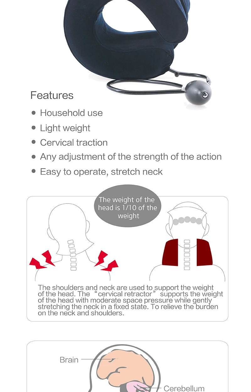 Yuwell Тип шеи Тяговая терапия шейного позвонка поддерживает воротник ортопедические здоровье надувной медицинский массажер скоба