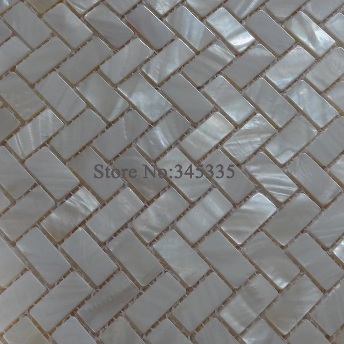 Goedkoop 11 vierkante voeten Wit visgraat zip patroon shell moza iuml;ek tegel parelmoer decoratie keuken behang badkamer backsplash