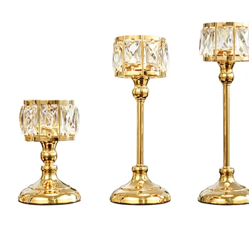 

Crystal Candlestick Metal Lantern Romantic Nordic Large Candle Holder Light San Valentin Decoracion Wedding Centerpieces 50ZT042