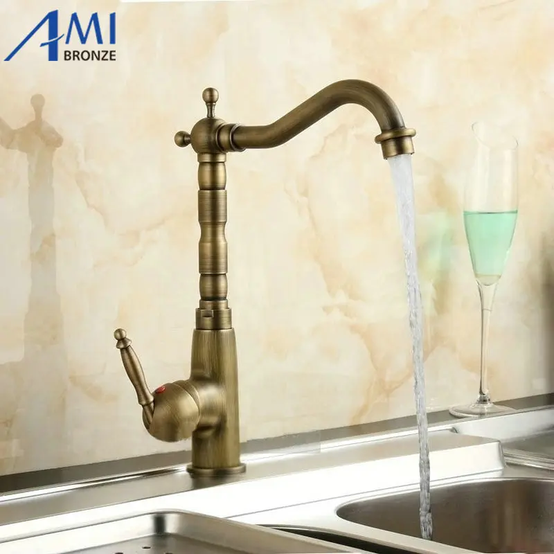 

Kitchen Swivel Brass Faucets Bathroom Faucet Sink Basin Mixer Tap Antique Brass &Golden 9903/9904