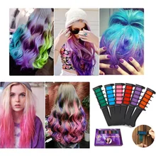 6 шт./компл. временноого цвета гребни для нанесения краски одноразовые мелки мерцание краски для волос многоцветный Мел расчески TSLM2