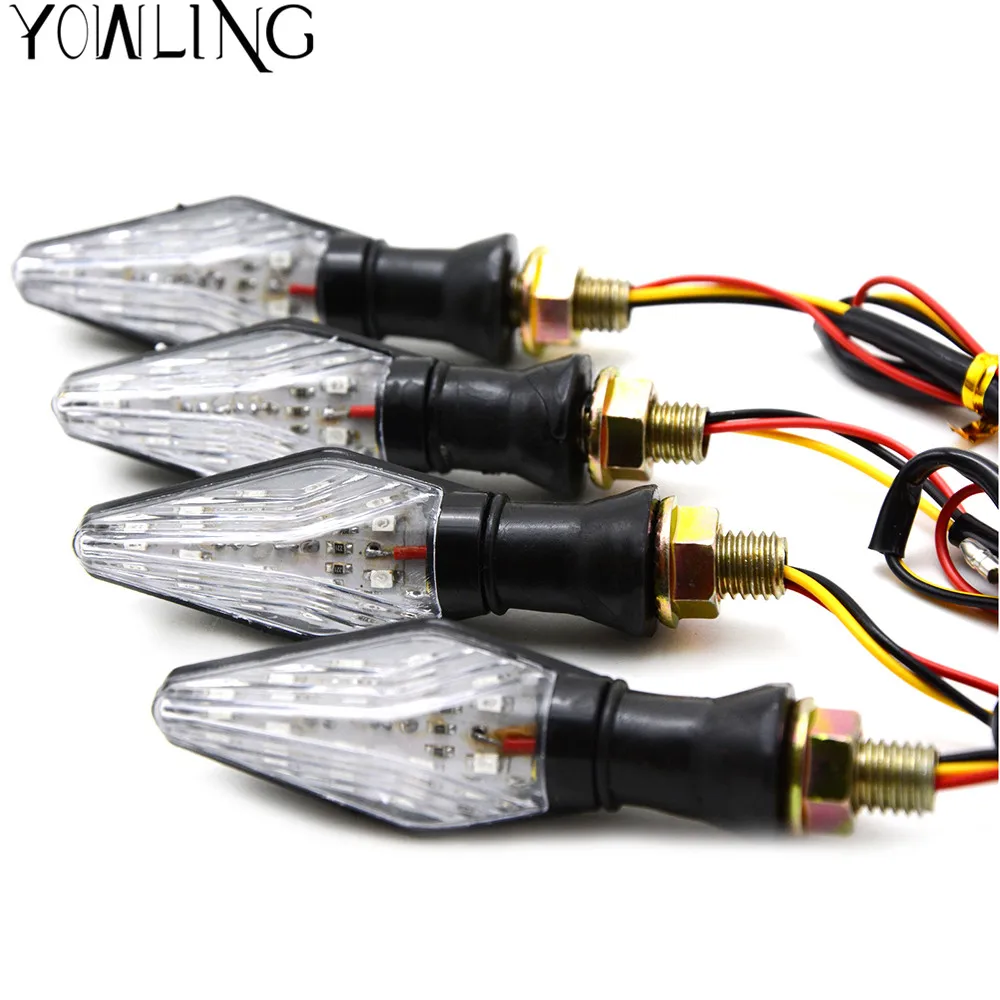 Motorcycle Indicators Lights Carbon Turn Signal brake Indicators Amber Blinker LED Light 12V Universal cafe racer motocicleta