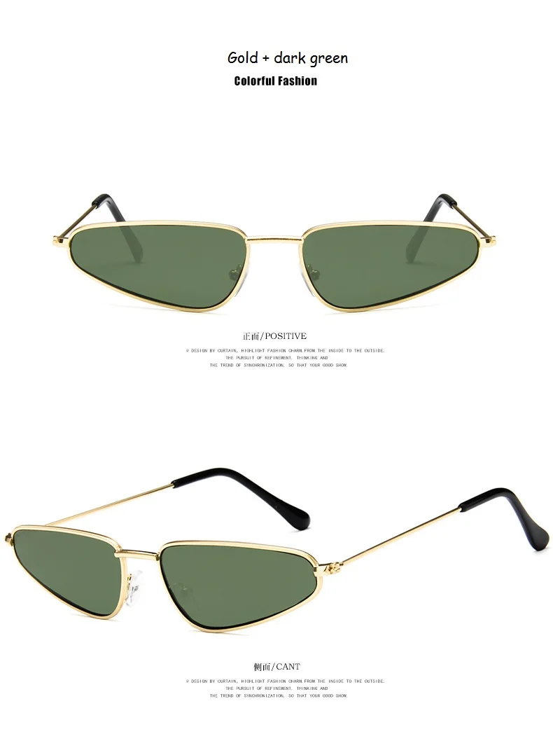 Винтажные женские солнцезащитные очки "кошачий глаз", дизайнерские металлические солнцезащитные очки в форме океана, Ретро стиль, плоские, дизайнерские