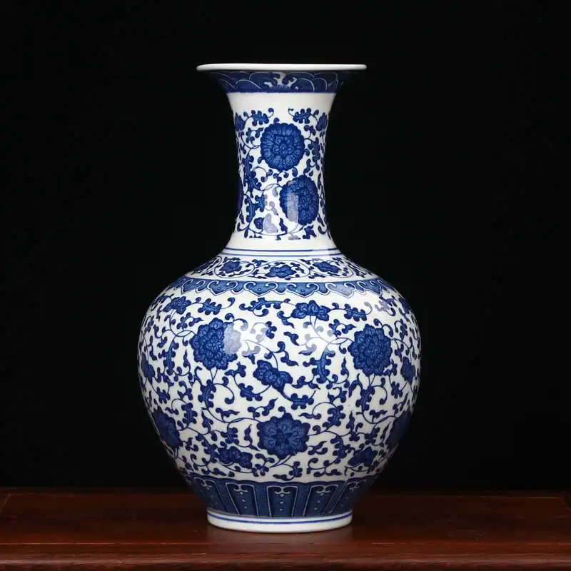 Фарфоровая ваза Цзиндэчжэнь китайская керамическая ваза Китай цветочный горшок ваза современные китайские ремесла белого и голубого цвета, ваза для домашнего декора - Цвет: design 19