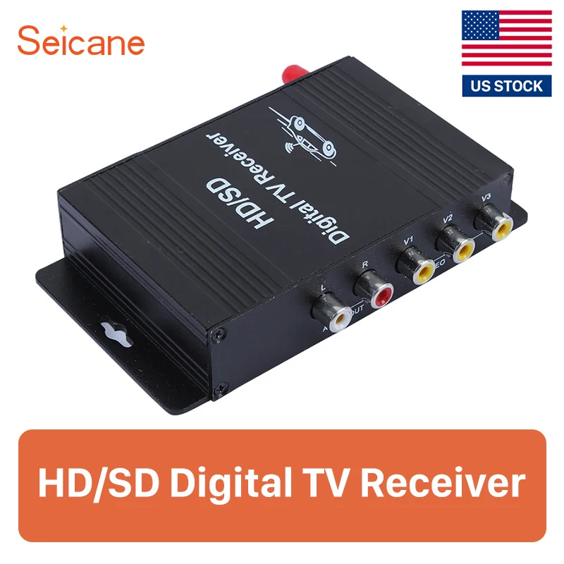 

Seicane ATSC HD Digital TV Receiver Receiving with Visa 4 Video Output and Input 2 for Car Audio Out Put 12V DC 50-810KM/H EPG