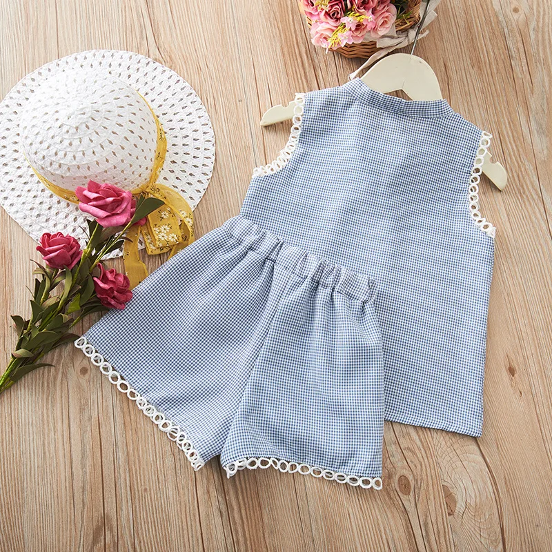 Off-Shoulder Summer Outfit Baby Girls' Casual Short Sleeve Top & Mini Skirt Set