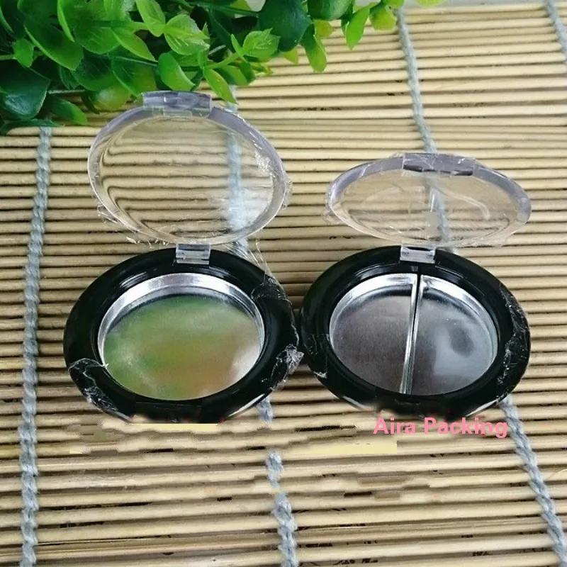 

100pcs/lot Plastic Empty Eyeshadow Case, Round Powder Cosmetic Compact Container, Empty Nail Beauty Packing Box, Blusher Case