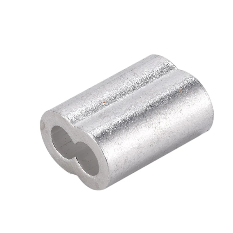 100PCS M1 M1.2 M1.5 M2 M2.5 M3 M4 Aluminum Furrules Crimping Sleeve Double-hole 8 Shape Oval Clip Wire Rope Clamp