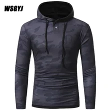 Man’S T-Shirt 2017 New T-Shirts Men’S Long Sleeve Fashion Hooded Sling Camouflage Tight T Shirt Slim Male Tops M-XXXL