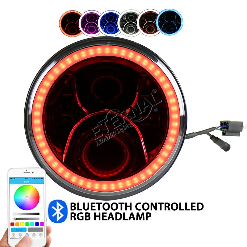 7-дюймовый 50Вт RGB светодиодные фары внедорожные фары цвета дистанционного венчик для Wrangler Рубикон 4x4 грузовик прицеп мотоцикл H4 Н13 Лампа 7-дюймовый 50Вт RGB светодиодные фары внедорожные фары цвета дистанционного венчик для Wrangler Рубикон 4x4 грузовик прицеп мотоцикл H4 Н13 Лампа