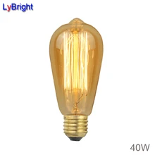 ST64 40 Вт AC 110 В/220 В edison лампы E27 накаливания Винтаж лампочка ретро Edison Стиль Clear стекло