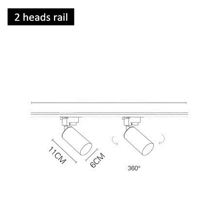 Modern Golden Ceiling Lights Wrought Aluminium LED Ceiling Lamps Rail Track Lamps For Living Room Kitchen Home Lighting Fixtures - Цвет корпуса: 2 heads rail