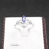Anillo de compromiso de tanzanita de plata elegante, 4 mm * 8 mm natural VS grado, anillo de plata de tanzanita, joyería de plata 925 ► Foto 2/6