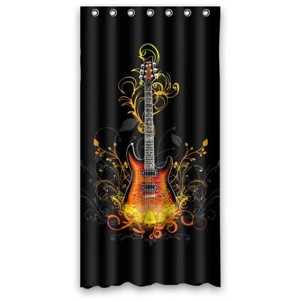 

Personalized 4th July Gifts Beautiful Guitar Custom Waterproof Polyester Fabric Bathroom Shower