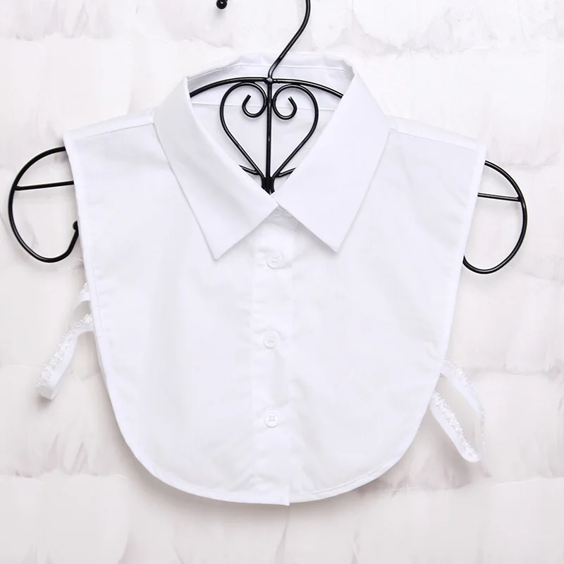 Mantieqingway, женская и взрослая рубашка со съемными лацканами, блузка с имитацией воротника, топ, однотонный, белый/черный, Flase, воротник, аксессуары