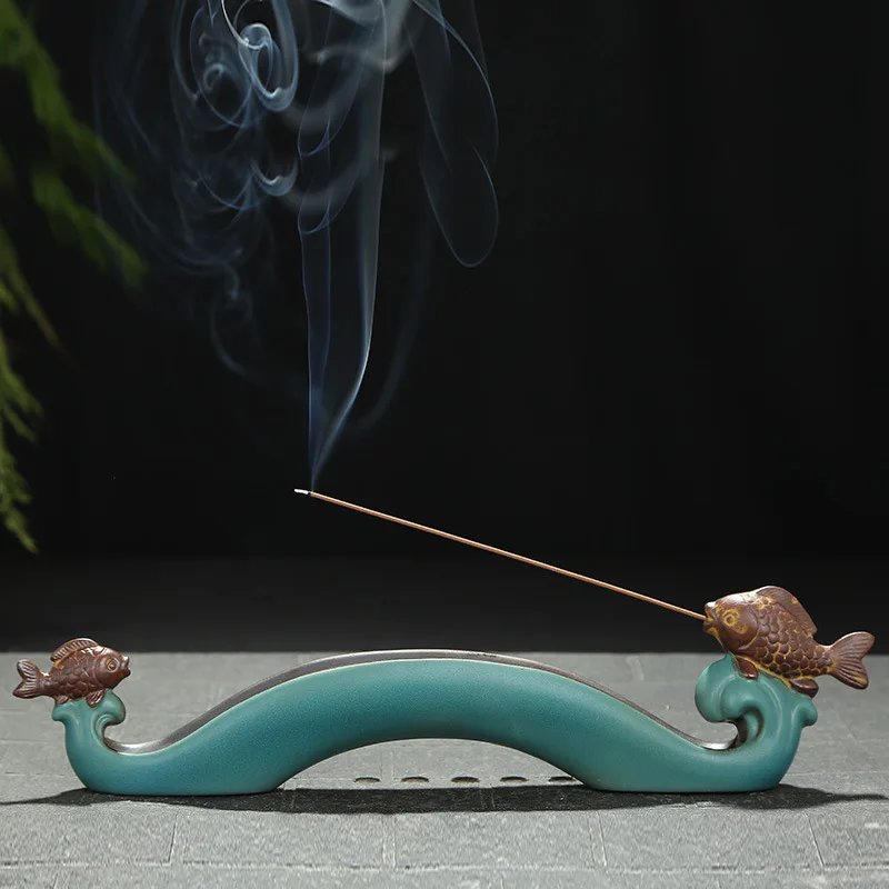 Креативная курильница с обратным потоком, курильница с ладаном, керамическая подставка для ароматических палочек с подарочной коробкой, домашний буддийский Декор
