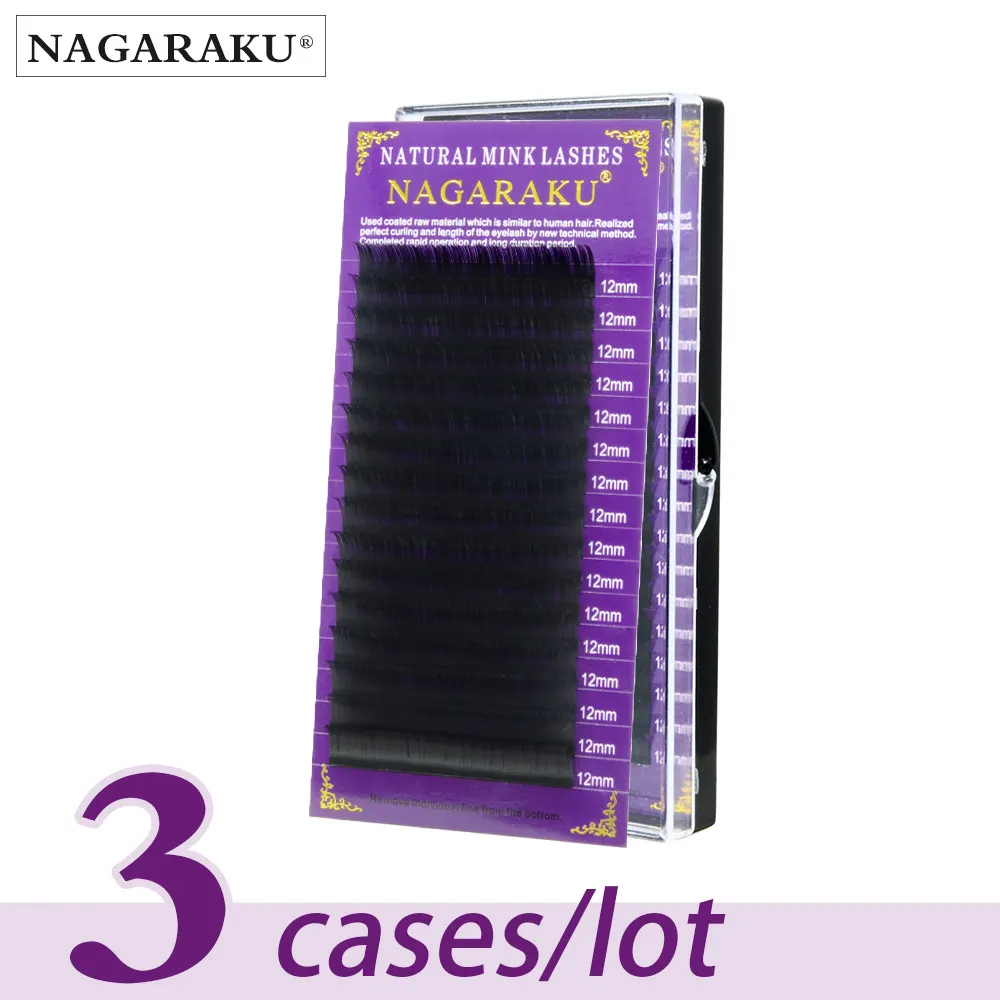 NAGARAKU 3 Штук Ресницы для Наращивания Макияж Накладные Пучки Отдельные Натуральные