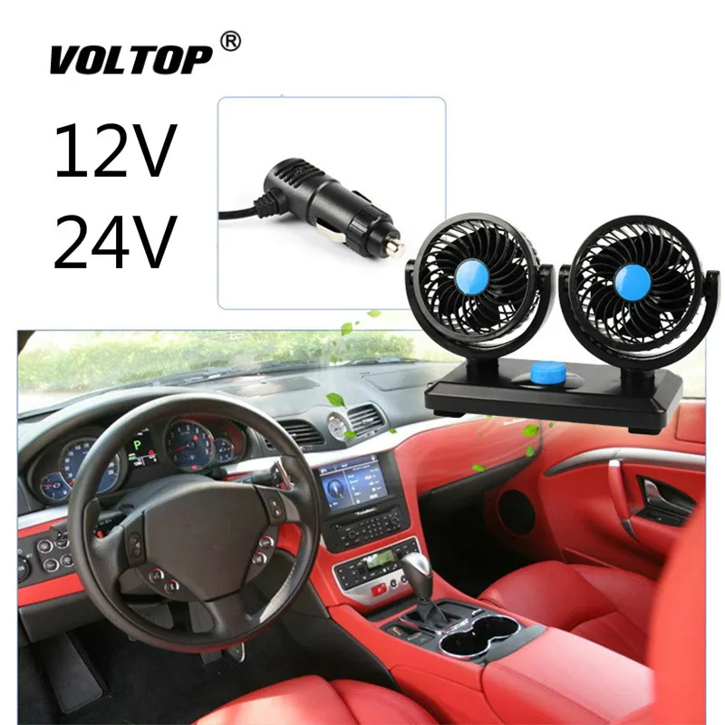 

Powerful Cooling Fan 12V 24V Car Accessories for Truck Ornament Decoration Air Conditioning Cool Down