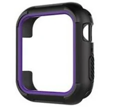 Силиконовый спортивный двухцветный Bumer чехол для Apple Watch Series 4 44 мм 40 мм защитная рамка для iWatch 4 44 мм 40 мм ремешок - Цвет: Black Purple