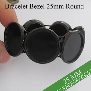 25mm round bracelets black
