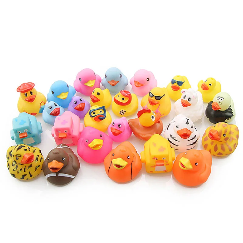 5 шт. детская резиновая утка для ванны Duckie Baby Shower водные игрушки Плавательный Бассейн плавающий скрипучий Ассорти стильные игрушки для детей Подарки - Цвет: 5pcs