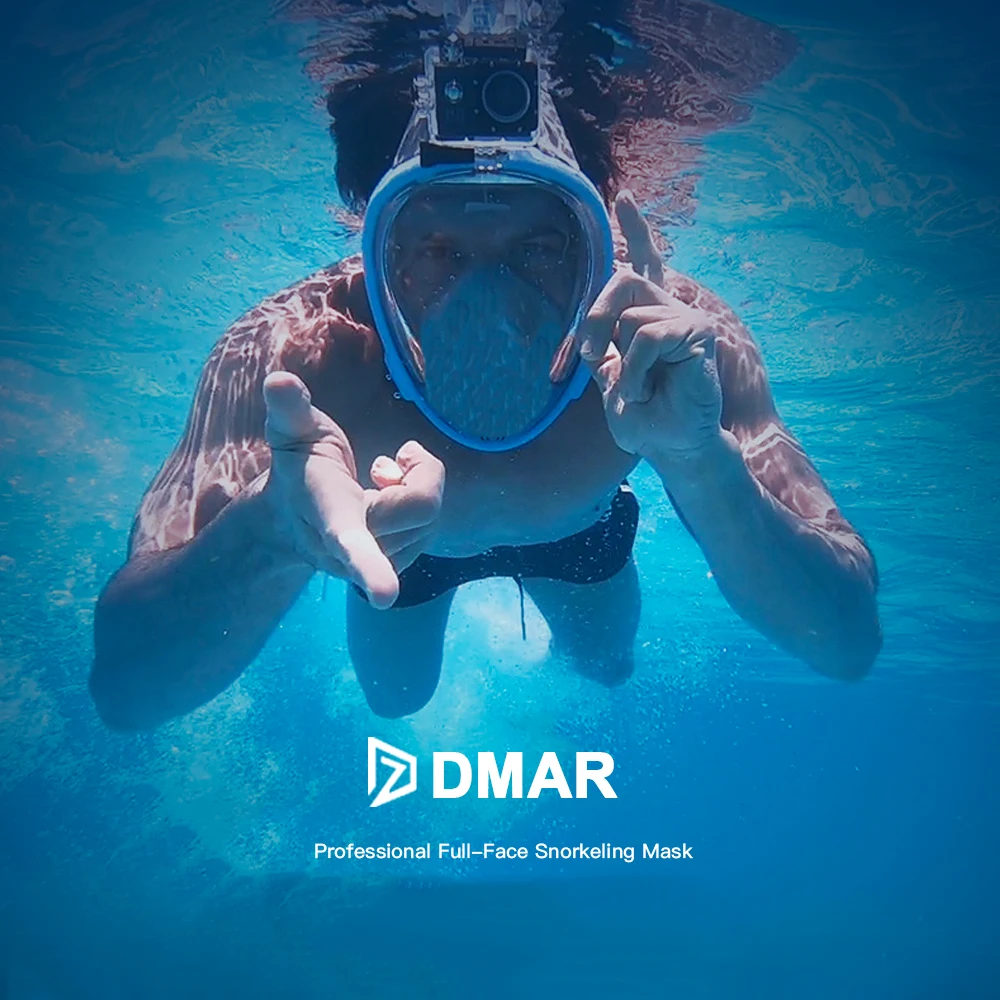 DMAR черная маска для подводного плавания анти туман складывающаяся детей и