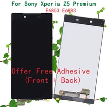 100% Original LCD Touch Screen Digitizer Assembly For Sony For Xperia Z5 Premium E6883 Display with Free Adhesive