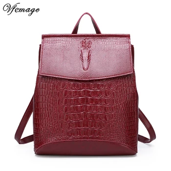 

Vfemage 2019 PU Leather Bags Women Backpack Female Backpack For Teenager Girls School Bags Ladies Daypack Mochila Sac a Dos