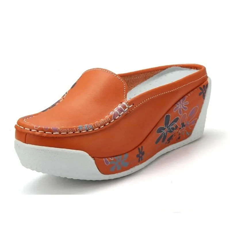 

Hotsales Flower Print Wedges Sandals Shoes Women Boat Shoes Spring Summer Women's Flats Comfortable Wages Sandals Shoes