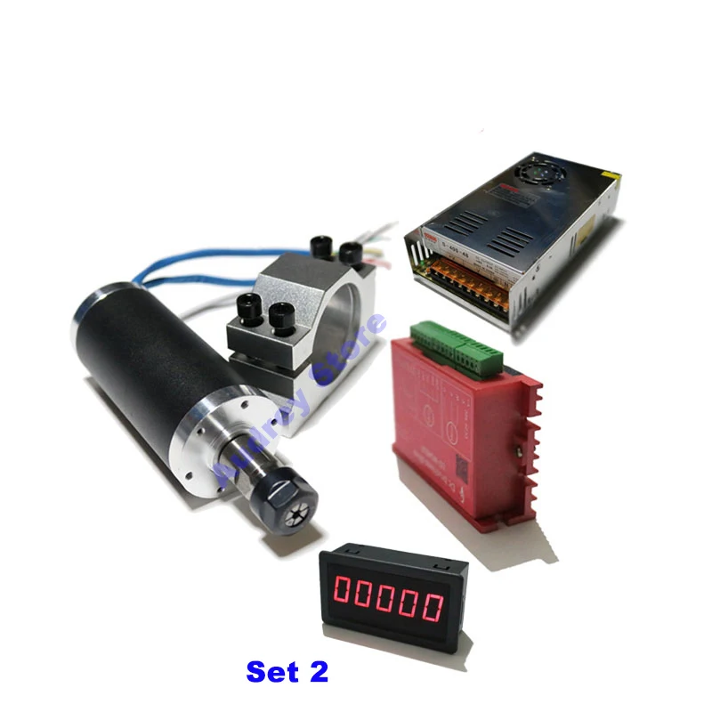 250W DC24V 12000rpm Brushless Spindle Motor 0.25N.m Bracket Driver Tachometer power supply For Mini engraving machine spindle |