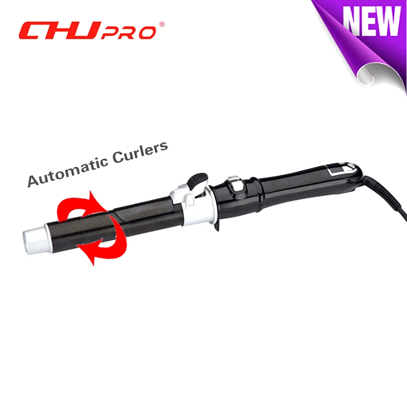 

CHJpro Hair Styler Electric Curling Wand Fluffy Curl Iron Rotating Ceramic Hair Curler 25mm White Curling Iron Deep Wave Curlers